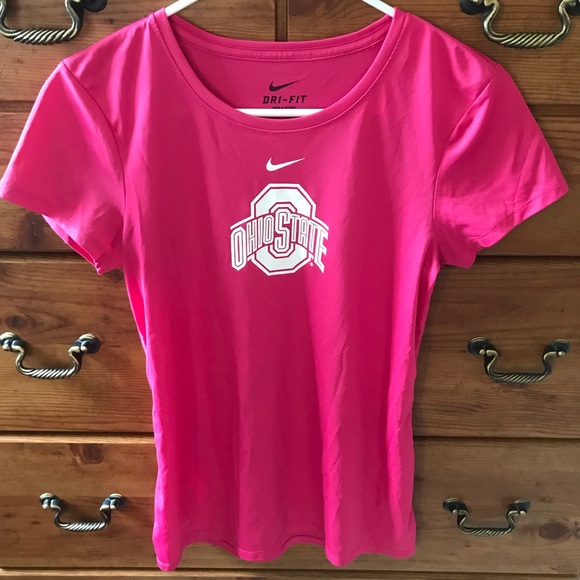 Nike Tops - {Nike} Ohio State pink tee Dri-fit